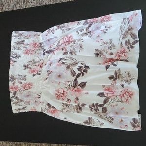 Strapless floral top